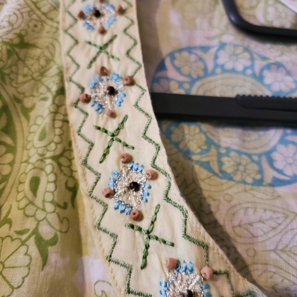 Green and blue cotton print tunic size 18W - Picture 3 of 4